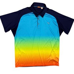 Puma Rainbow Fade Golf Shirt Short Sleeve Stretch Polo XL